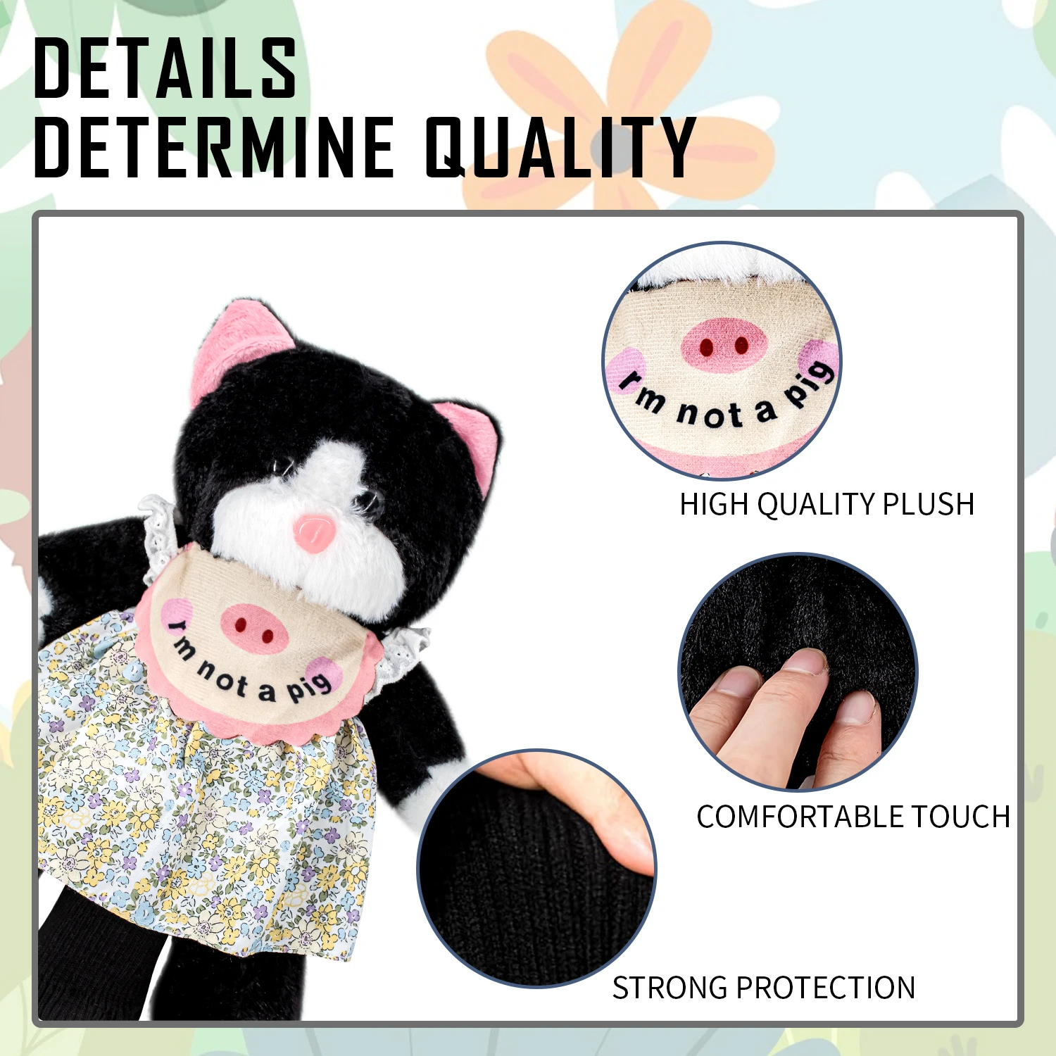 1PC Apron Cat Plush Golf Wood Headcover Medium Size Cartoon Doll Golf Club Head Cover Protector Golf Accessories view 5