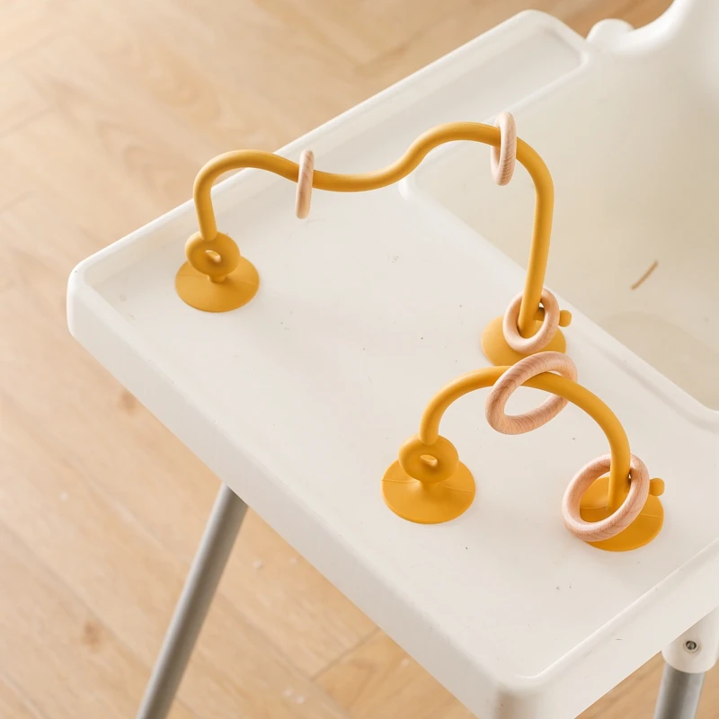 Baby Spielzeug Silikon Lernspielzeug Säugling Montessori Spielzeug Zahnen Track Labyrinth Holz Achterbahn Perle Baby Zubehör Beißring – Detail 11