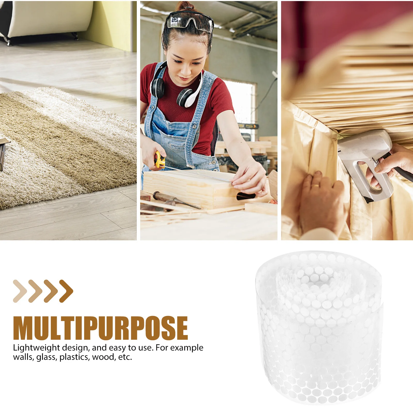 

1000pcs Round Corner Carpet Gripper Double Sided Adhesive Pads Skid Resistant For Bathroom Kitchen Home Office Non Slip Rug