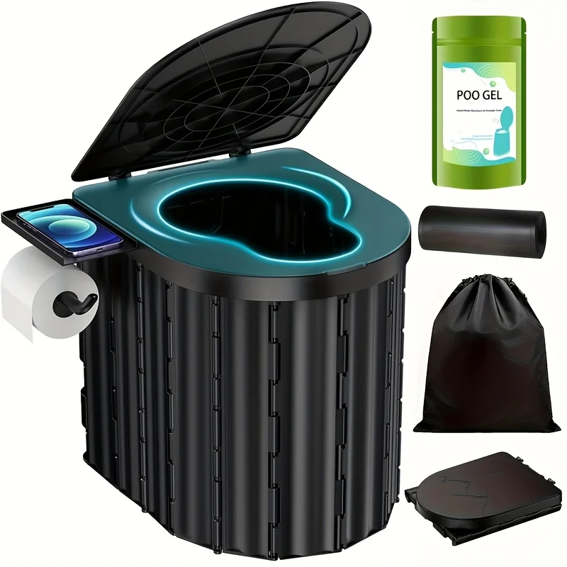 

Новый складной уличный туалет с крышкой, портативный автомобильный туалет, туалет для путешествий и кемпинга