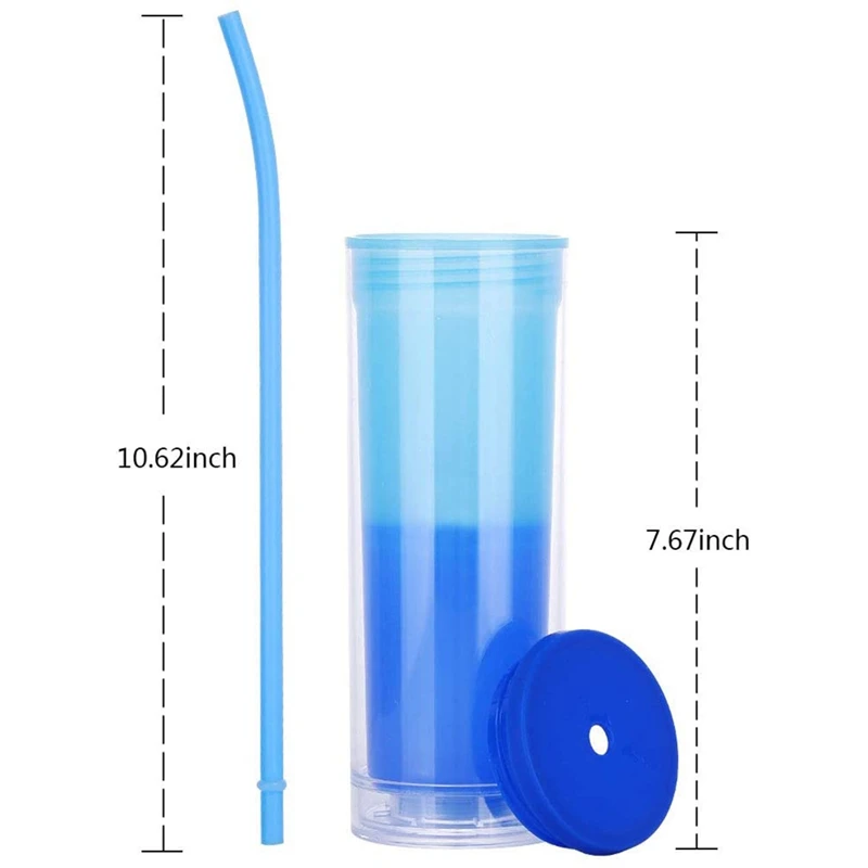 

Color Changing Cups Tumblers With Lids - Pastel Colored Reusable Cups With Lids And Straws Double Wall Coffee Cup-[Y31A Hut]