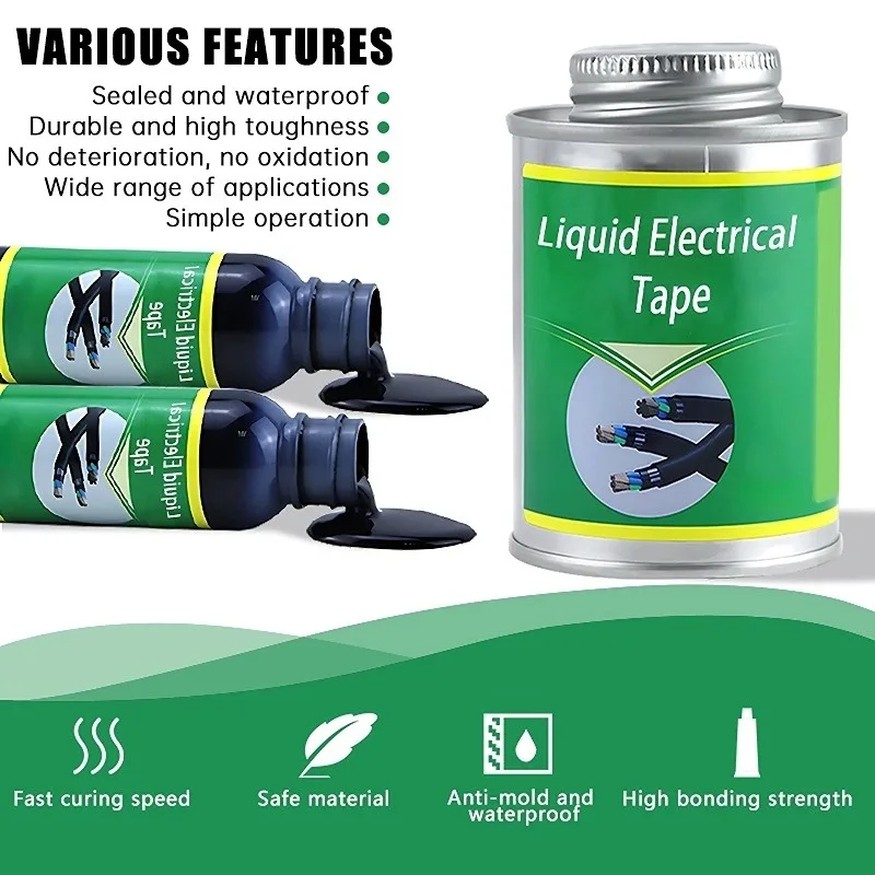 Waterproof Liquid Electrical Tape Insulating Tape Fix Line Glue Liquid Insulation Paste Sealant for Rubber Wire Cable Repair