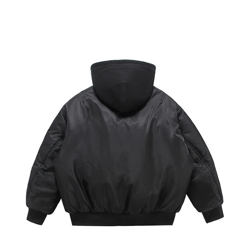 Parkas à capuche rembourrés en coton pour hommes et femmes, veste de baseball surdimensionnée, manteau épais, streetwear hip hop, mode décontractée