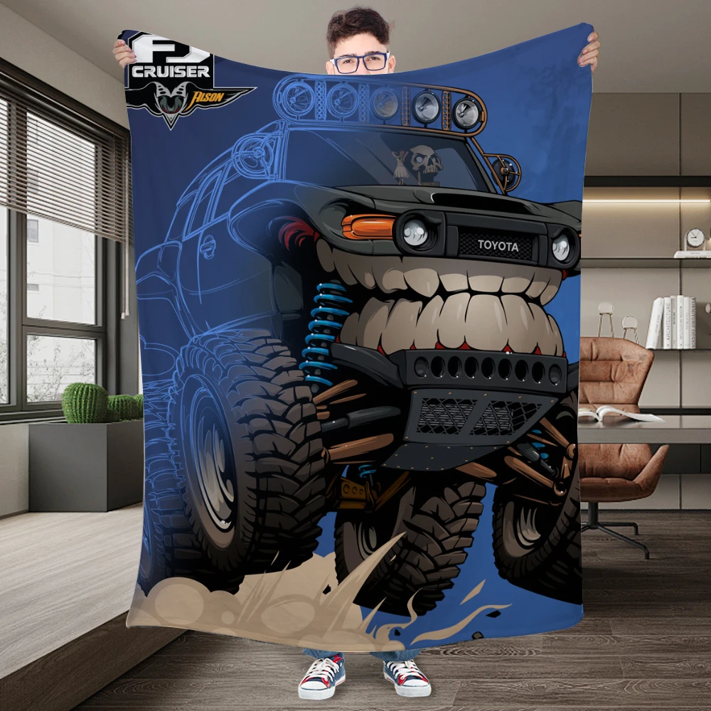 

New Monster Truck Blanket Cartoon Flannel Throw Blankets for All Season Kids Boys Track Bed Sofa Blanket