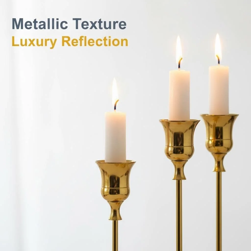 Gold Metal Candle Holder Set - 3 Piece 3