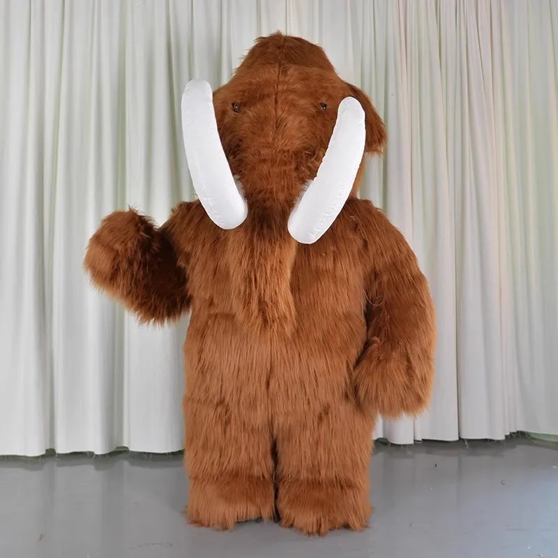 Disfraz inflable de elefante de peluche gigante de 2M/2,6 M, disfraz de mamut peludo, ropa de Cosplay, vestido elegante para fiesta, accesorio de ceremonia publicitaria