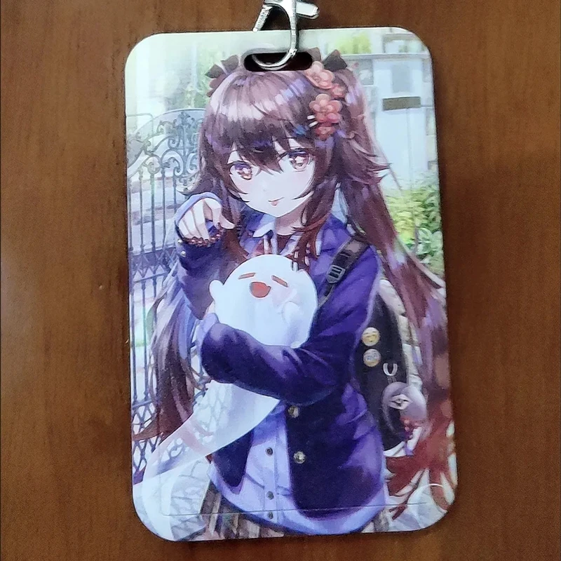 Game Impact Raiden Shogun Kimono&Evening Dress Business Retractable Credit Card Holder Bank ID Holders Bus Cards Cover Cases