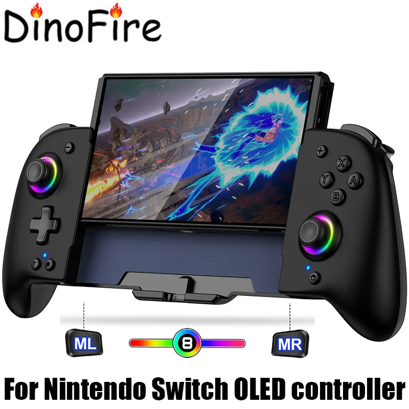 Switch Controllers for Nintendo Switch/OLED Switch Wireless Pro Controller One-Piece Joypad  with Battery/RGB/Turbo/Programming