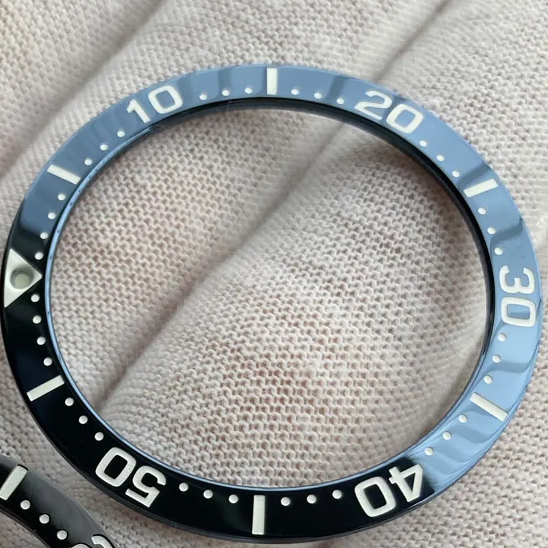 Parti dell'orologio 38mm/30.5mm lunetta in acciaio nero/blu/inserto in acciaio per custodia muslim/187 j1