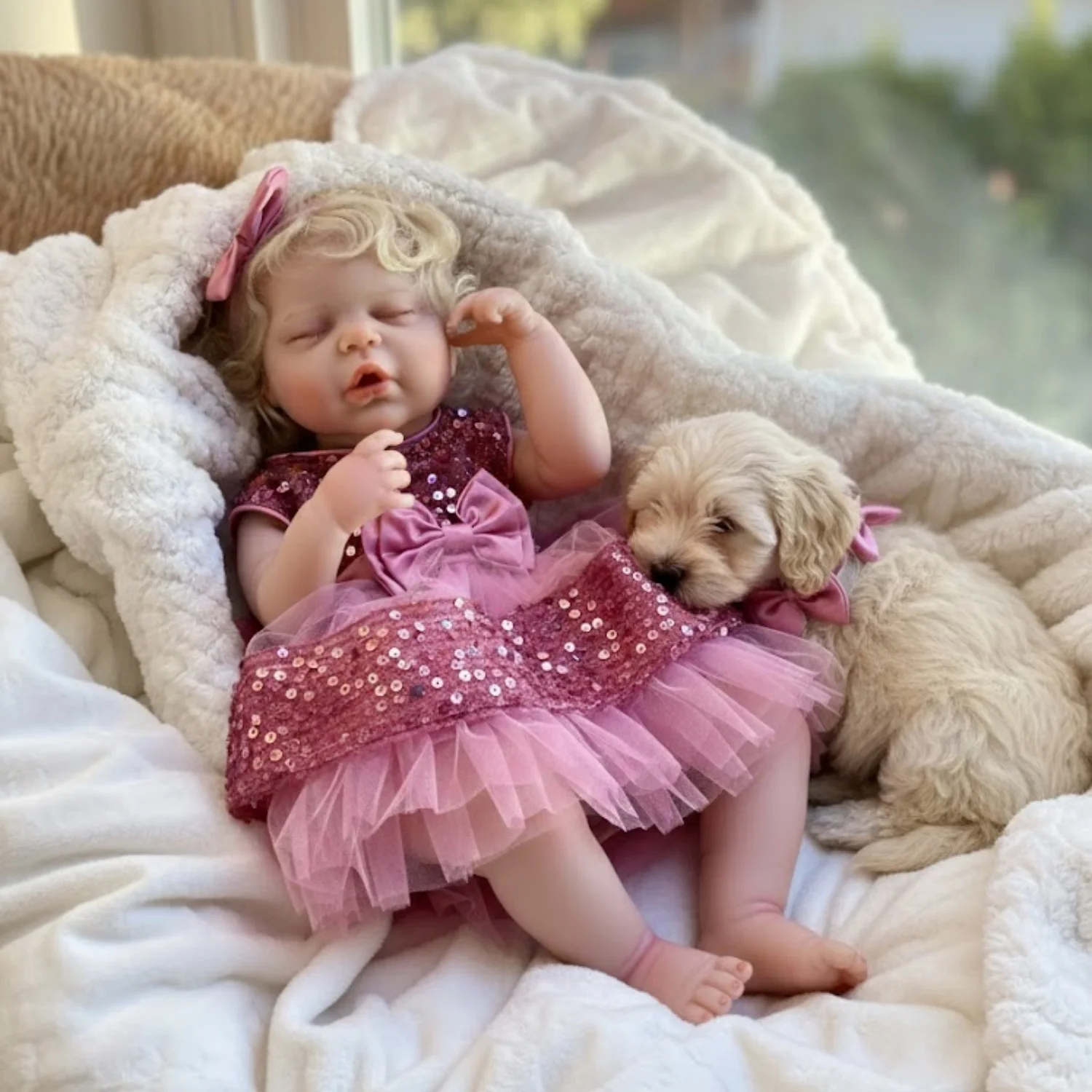 

AnjoDoll 18Inch Alexis Girl Reborn Dolls Realistic Full Body Vinyl Dolls 3D Painted Newborn Toys For Kid's Gift Muñecas Reborn