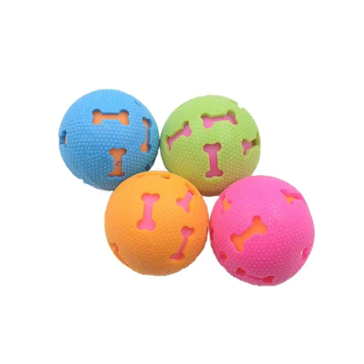 Manufacturer Wholesale Pet Toys Durable TPR Teeth Cleaning Pet Rolling Ball Dog Cat Interactive Chewing Ball Rubber Dog Toys