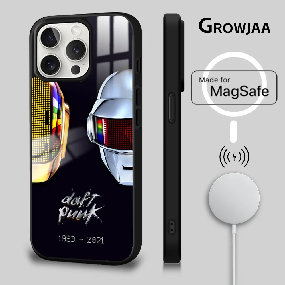 Cool DJ D-Daft P-Punk Magsafe Phone Case For iPhone 15 14 13 12 11 Pro Max Plus Mini Shockproof Mirror Wireless Magnetic Cover