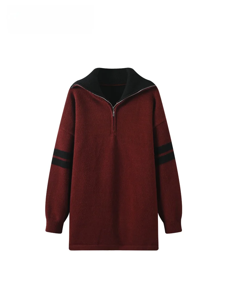 

CaraCLUB трикотаж больших размеров Long Sve с отложным воротником, свободный женский свитер, осень-зима, новый Sle Lazy Faion, антивозрастной