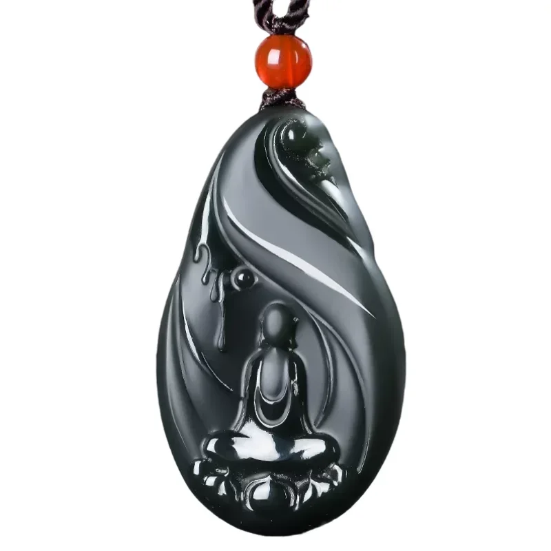 New Natural Hetian CYAN Jade Double-sided Carving Pendant Jadeite Charm Necklace Exquisite Jewelry Men Women with Chain