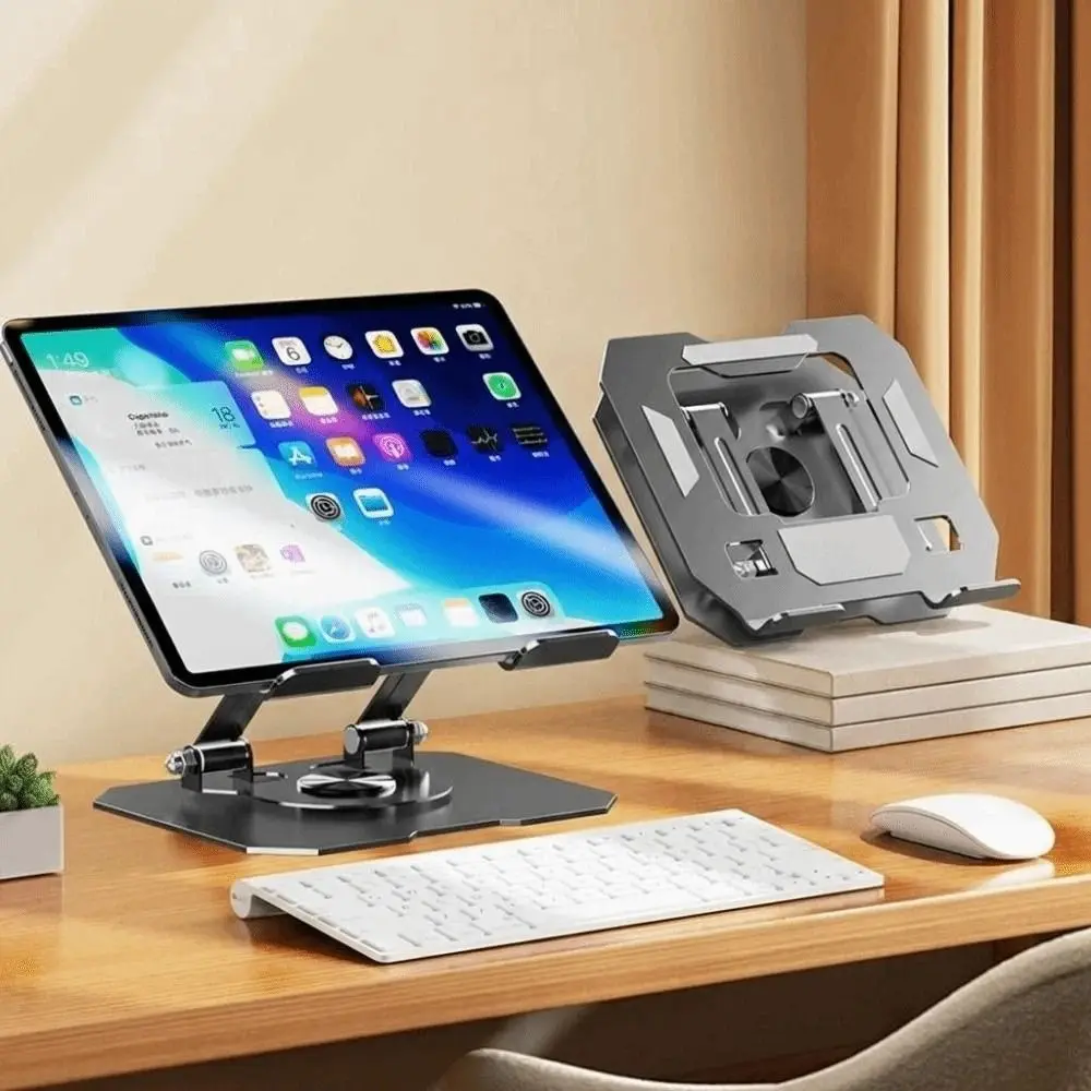 360° Rotation Tablet Stand Adjustable Foldable Cellphone Holder Space-saving Anti Slip Laptop Support Bracket