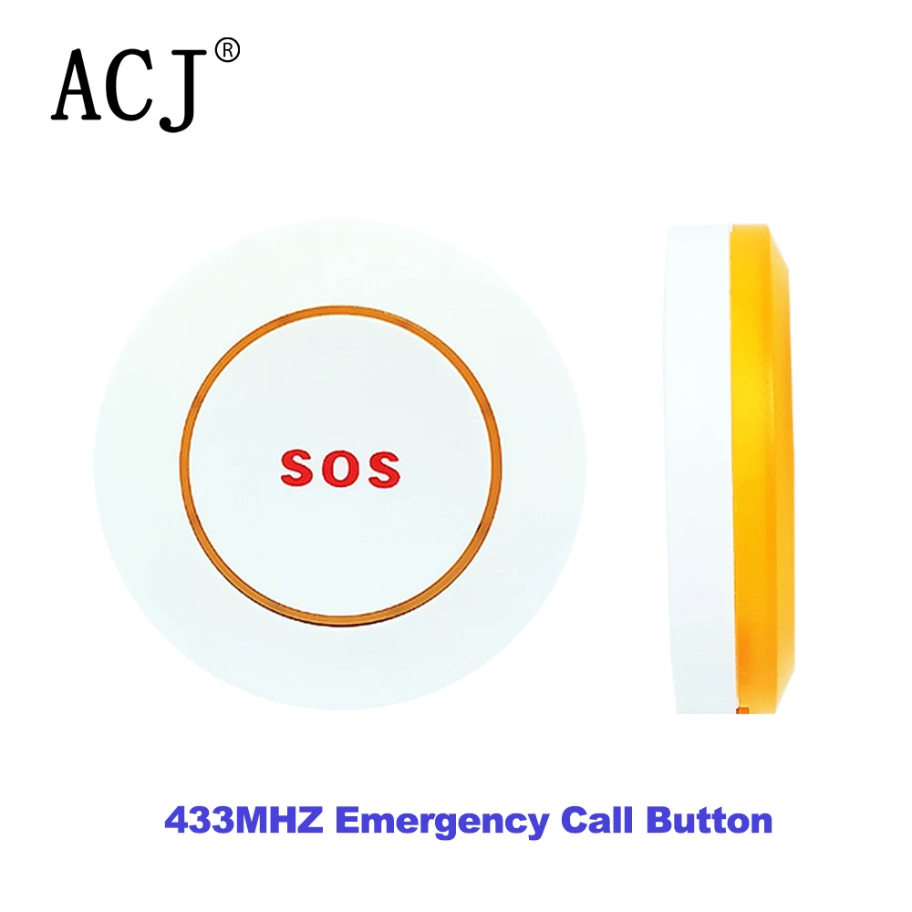 

ACJ Portable SOS Wireless Button Elderly 433MHZ Sensor Emergency Button Old Man Defense Home Burglar Work for Alarm Host System