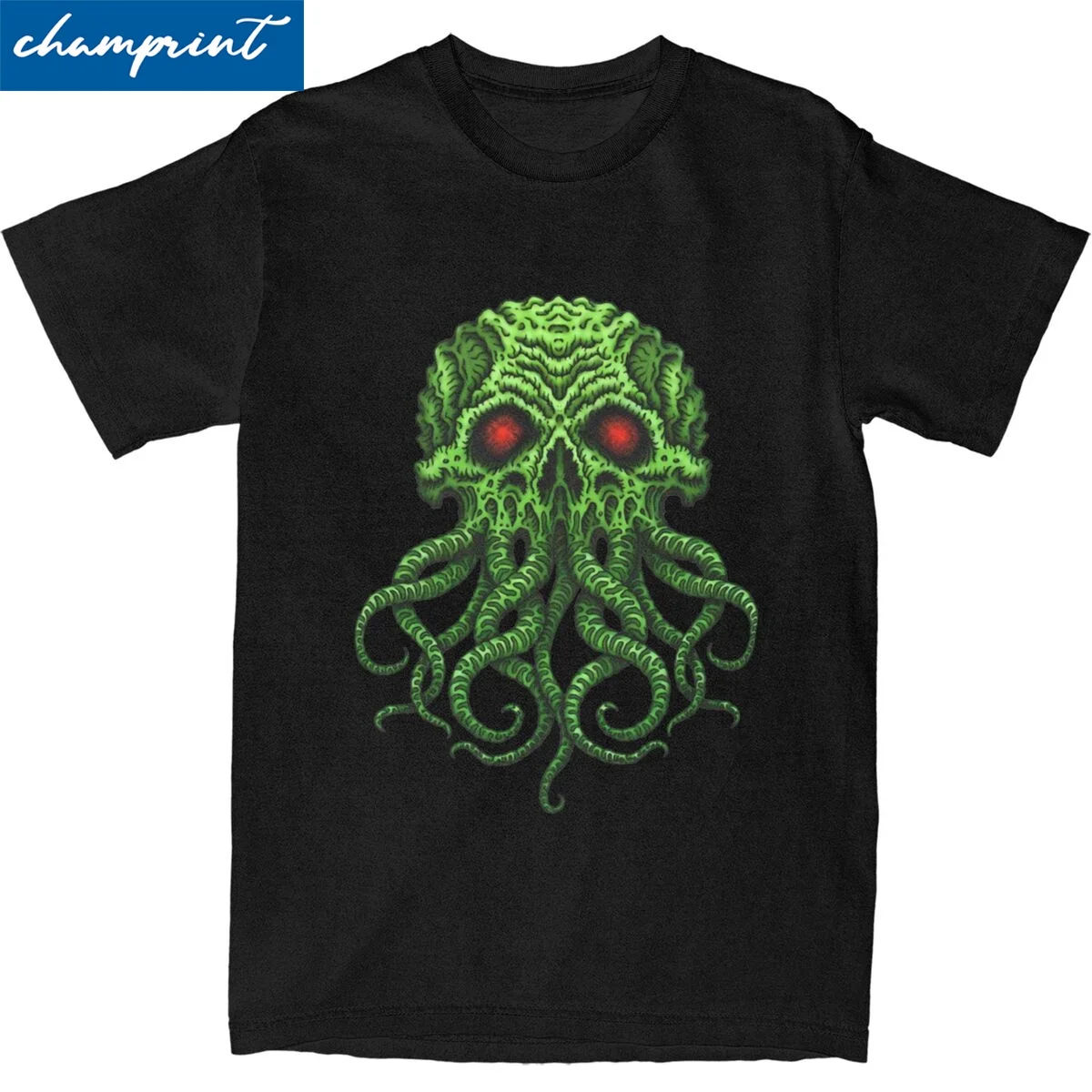 Cthulhu Skull Azhmodai T Shirt Unisex Cotton Tops Shirts Casual O-neck Short Sleeve