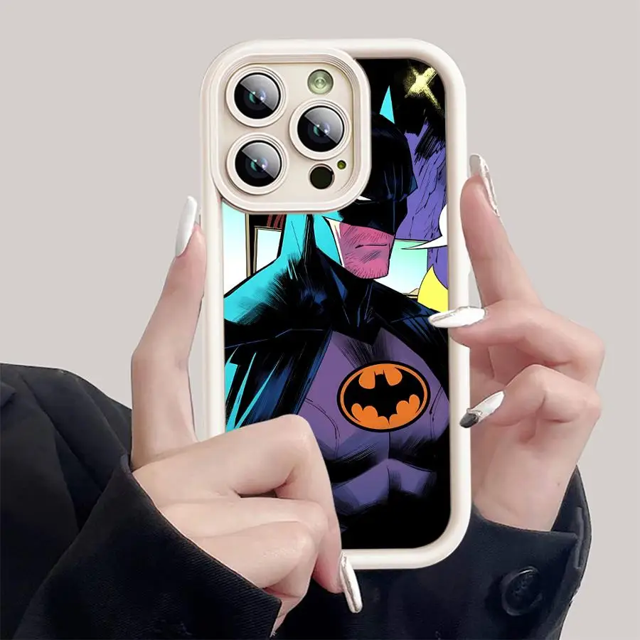 Super Hero Black B-Batman Phone Case for Apple iPhone 15 16 Pro Max 13 14 Plus 12 11 Pro plus Matte