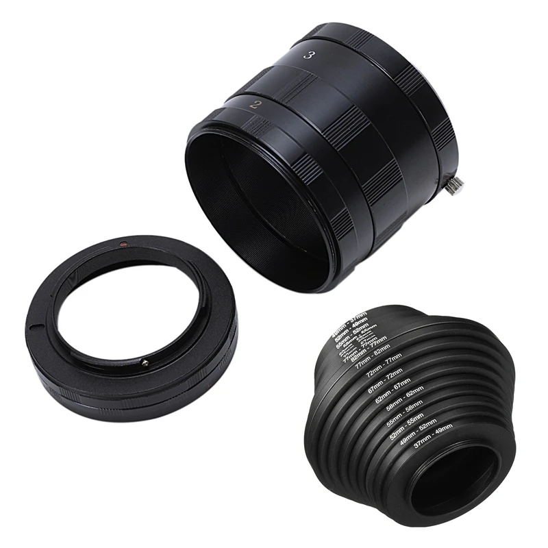 3 stopnie makro pierścień przedłużający Tube dla wszystkich Nikon Dslr Slr Local Shipping i 18 sztuk filtr obiektywu Adapter pierścieniowy krok w dół 37-82Mm