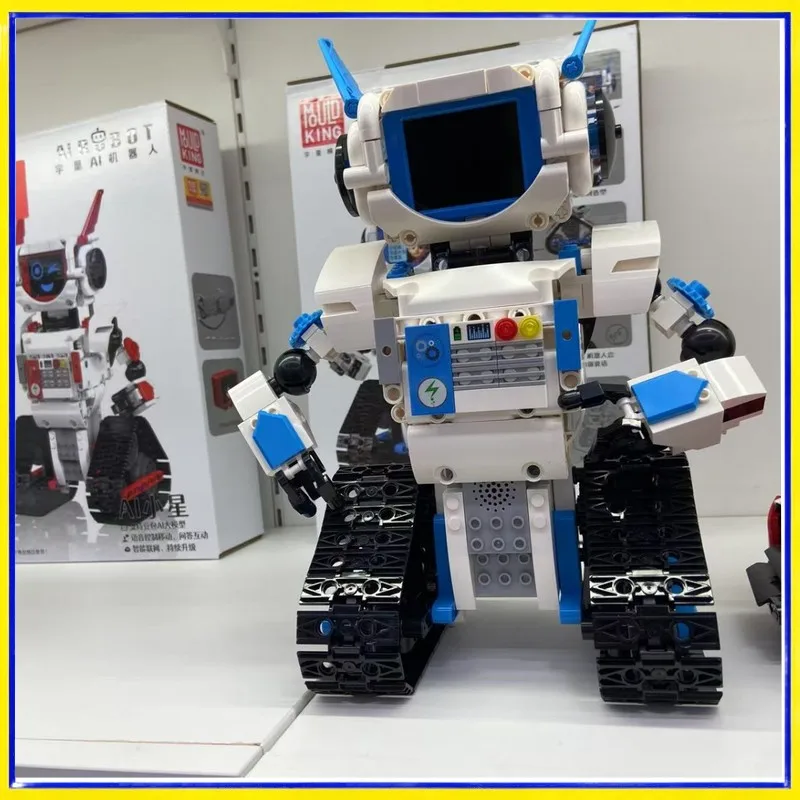 Mould King Robô RC Inteligente com IA, Modelo de Montagem de Blocos, Brinquedo Interativo Controlado por Voz para Meninos, Presente de Aniversário com Diálogo