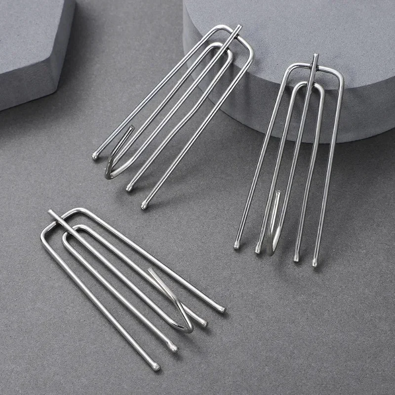 Vulnerable Curtain Hook Tape Pinch Pleat Drapery Hooks Stainless Steel Pleated for Drapes customize