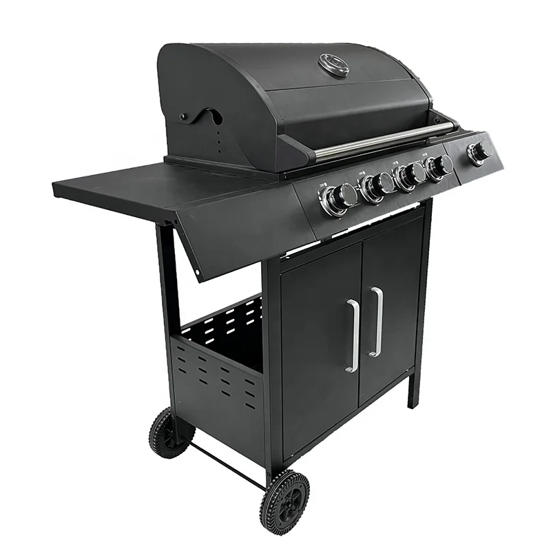 Gas Stove Outdoor Big Courtyard Stove Gas Barbecue Grill Homeuse Commercial Stove 4+1 Burners Grill