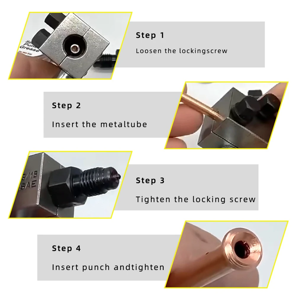 4PCS Set 3/16'' Double Flaring Adapter 45-Degree Automotive Brake Pipe Flaring Tool Kit Universal Brake Line Flaring Tools