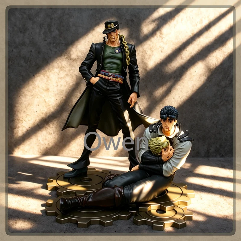 Figura de Anime de PVC de Jotaro Kujo en Pose de Pie con Manos Intercambiables y Jonathan Joestar Sentado Sosteniendo la Cabeza de Dio, Paquete de 2 con 2 Esculturas de Cabeza