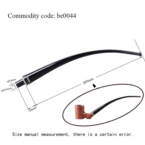 1pc Acrylic Tobacco mouthpiece for church briar pipe handwork Stem long smoke pipe mouthpiece Length 197mm ID 10.3mm OD 17mm