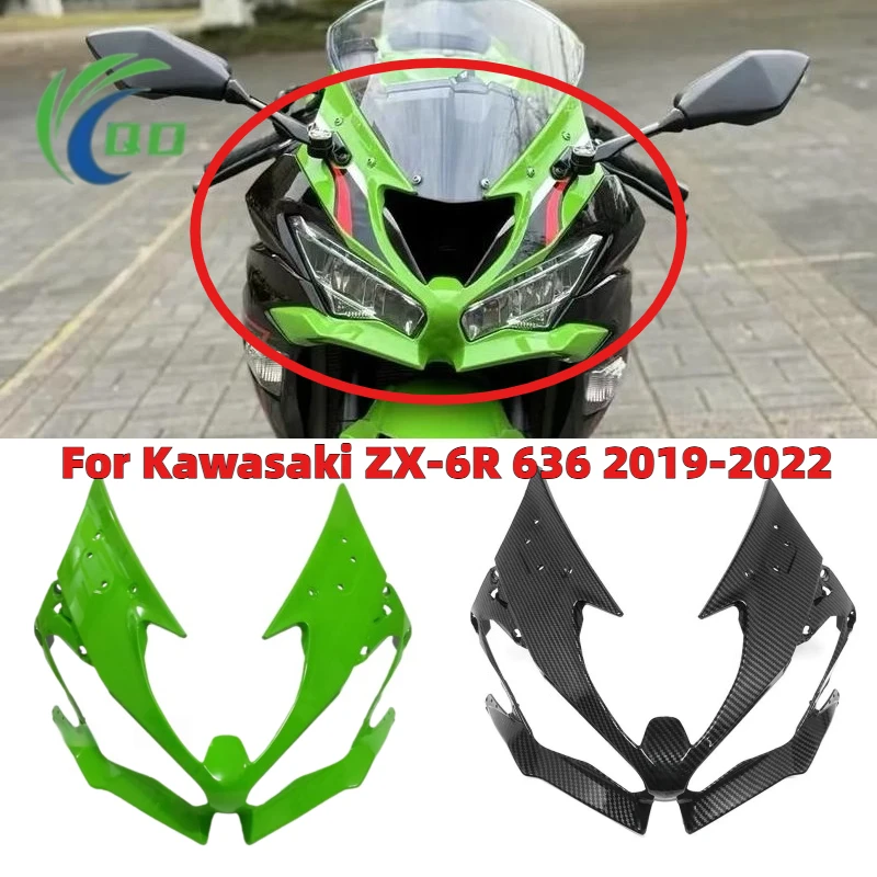 

New Fit for Kawasaki ZX6R ZX-6R ZX 636 2019 2020 2021 2022 Motorcycle Front Fairing Upper Nose Cover Headlight Head Cover