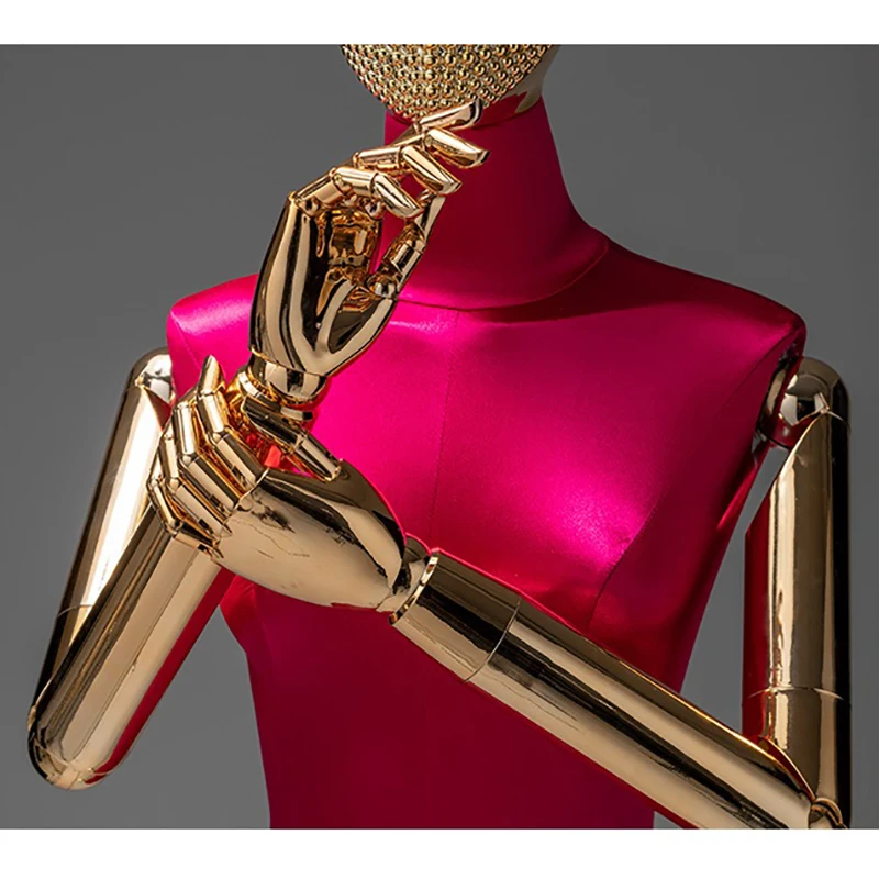 New Arrival Fabric Cover Female Half-body Mannequin Body with Metal Base for Wedding Cloting Display Dress Form