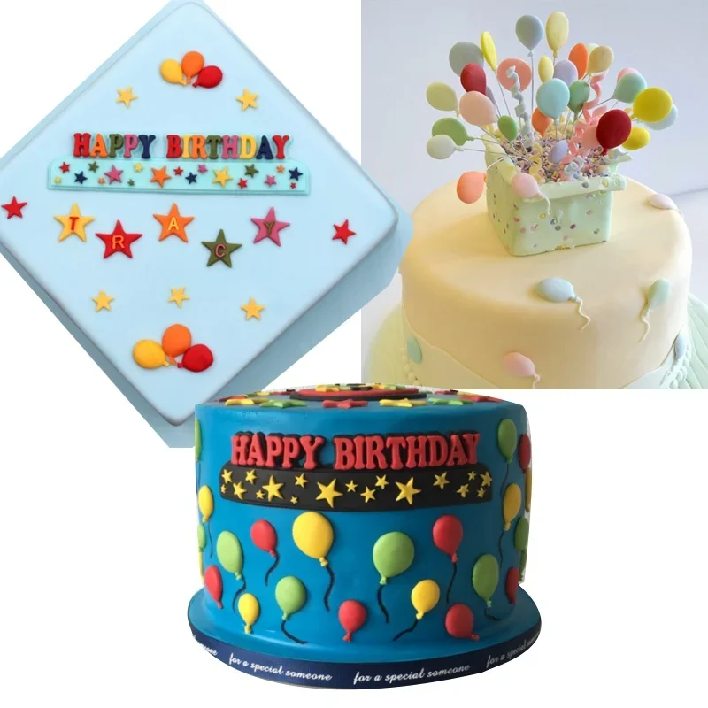 DIY Balloon Cake Border Fondant Chocolate Silicone Mold Birthday Decorating Tools Easter Decor