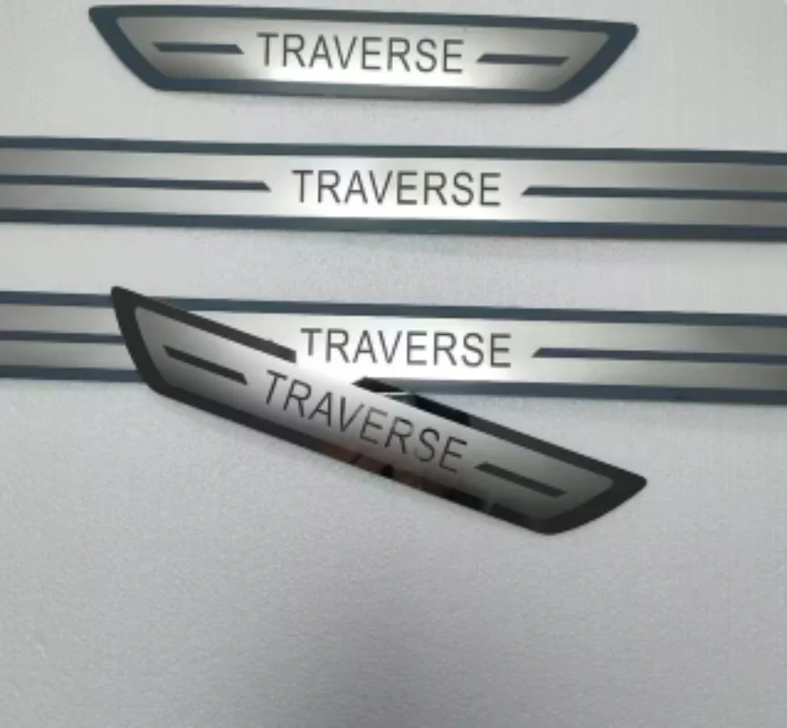For Chevrolet TRAVERSE Door Sill Scuff Plate Trim Sticker Stainless Entry Guards Kick Pedal Protectors Car Accessories