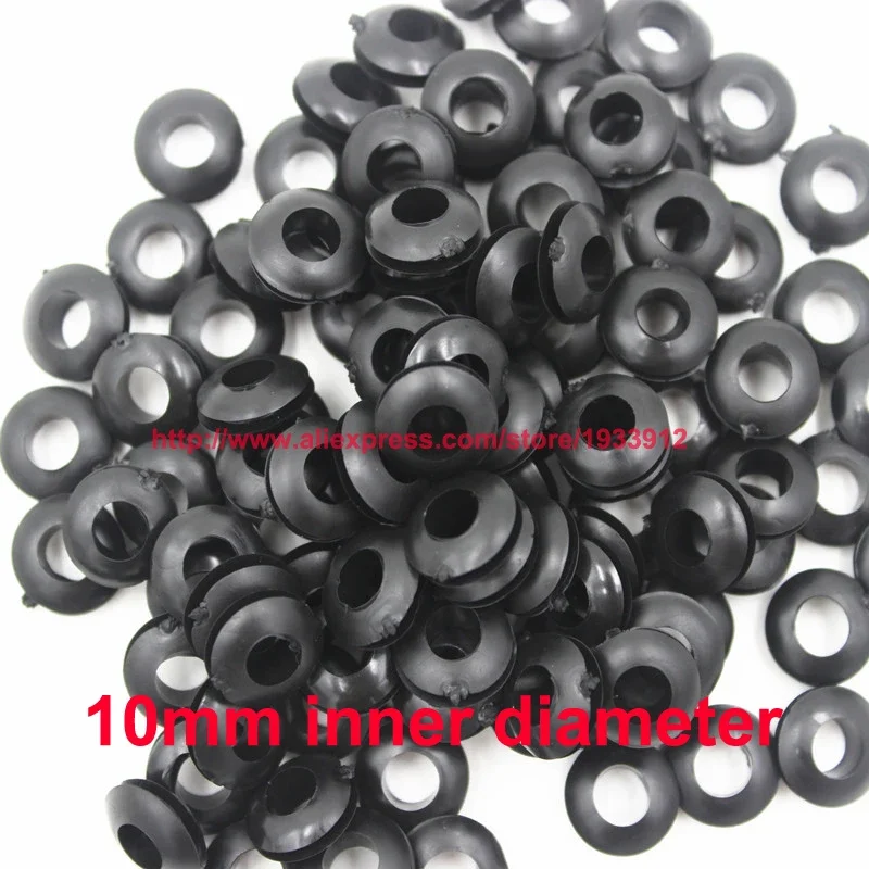 10mm Inner Diameter Rubber Wiring Hole Plug Cable Seal Grommet Ring Wire Gasket 150 Pcs