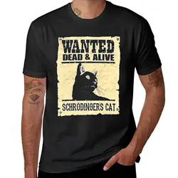 Ricercato morto o vivo Schrodinger_s Cat Funny t-shirt animal prinfor boys oversize tees abbigliamento uomo