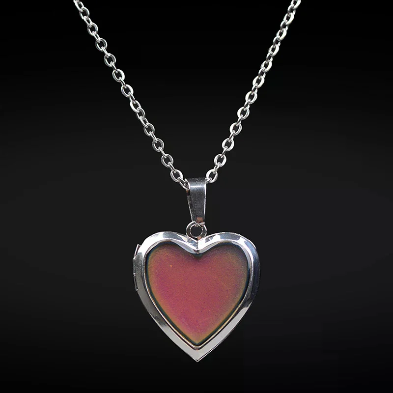 Mood Necklaces Heart Pendant Necklace Temperature Control Color Change Necklace