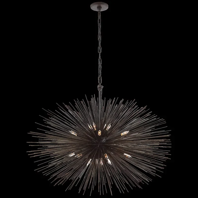 for Black Gold Metal Industrial Spherical Chandelier Smart Home Light Luxury Living Room Fixture Manufacturer Price