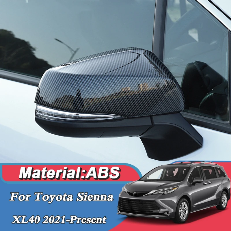 

Car Chromium Styling ABS 2PCS Rearview Mirror Rain Eyebrow Cover Sequin For Toyota Sienna XL40 2021-Present External Accessories