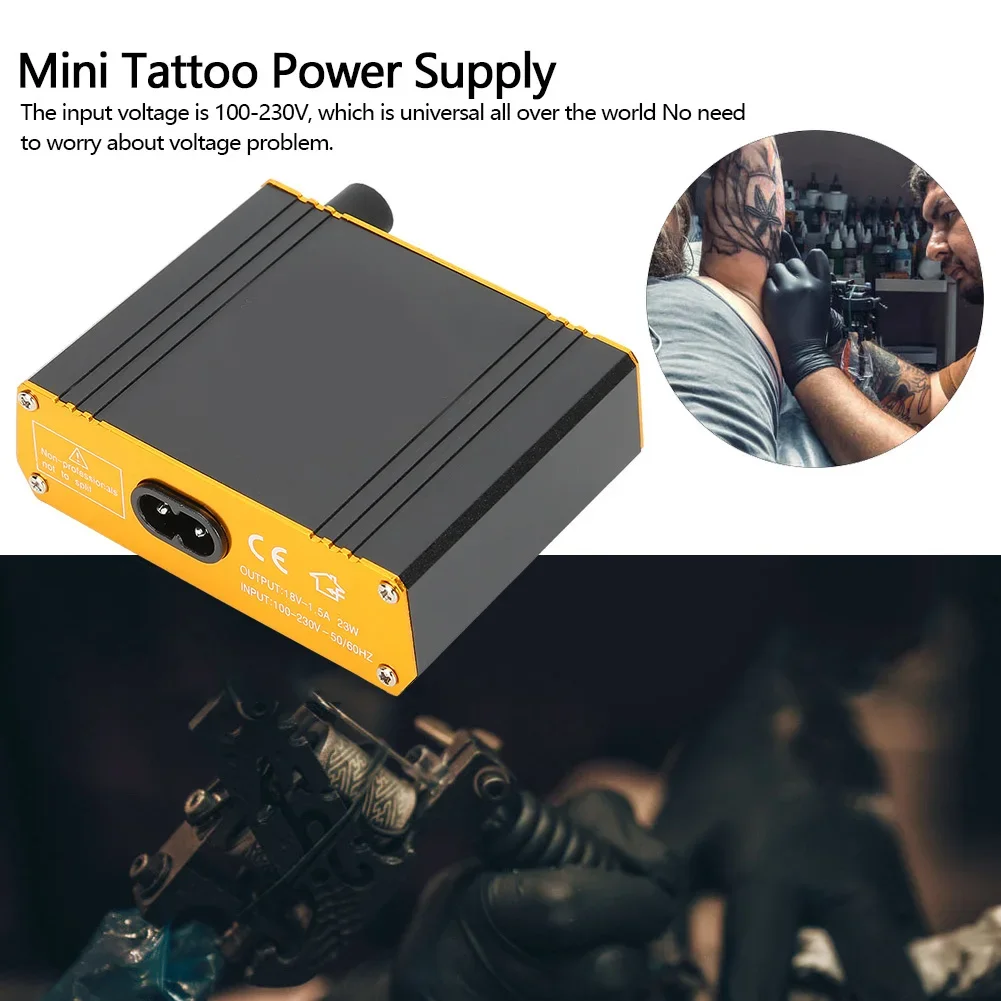 1 stks dubbele modi nieuwe zwarte professionele mini tattoo machine voeding tattoo voeding met lcd-scherm tattoo benodigdheden