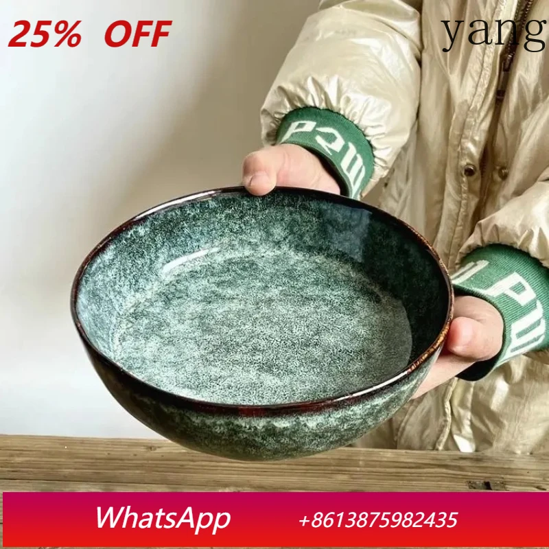 

Retro style kiln change navy blue ceramic shaped dish bowl Ramen bowl Home salad bowl Chinese tableware