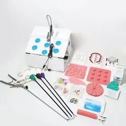 Caja de entrenamiento de simulación laparoscópica, traje de instrumentos, simulador completo de cirugía laparoscópica para entrenador de laparoscopia médica
