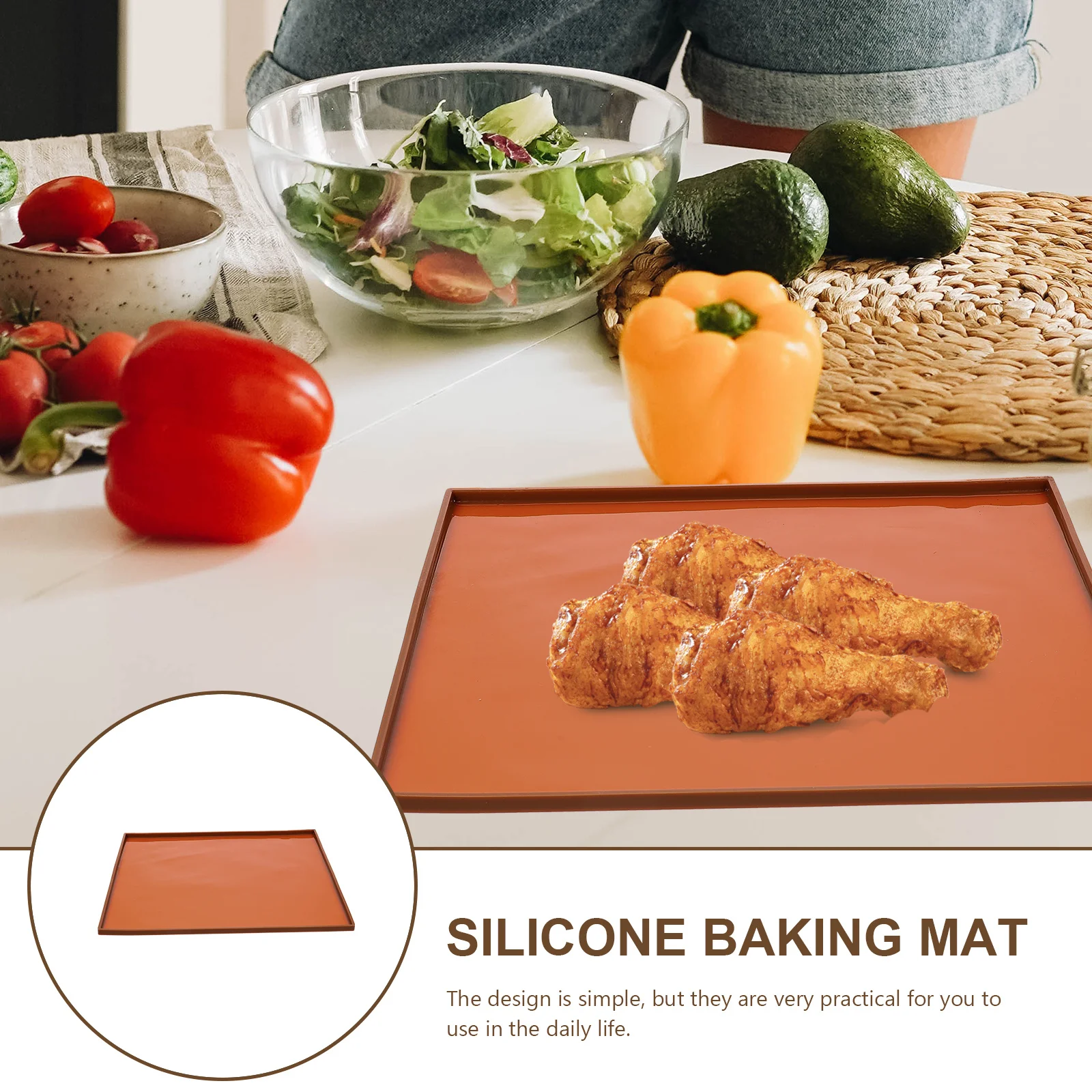 

2Pcs Silicone Baking Mat Non Stick Pad Heat Insulation Arbitrary Bending Space Saving Dishwasher Safe Silicone Baking Mat
