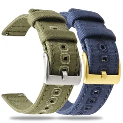 18mm 20mm 22mm Canvas Strap for Samsung Galaxy Watch 3/4/5/6 Classic 46mm 42mm Quick Release Braided Bracelet for Huawei GT2/3