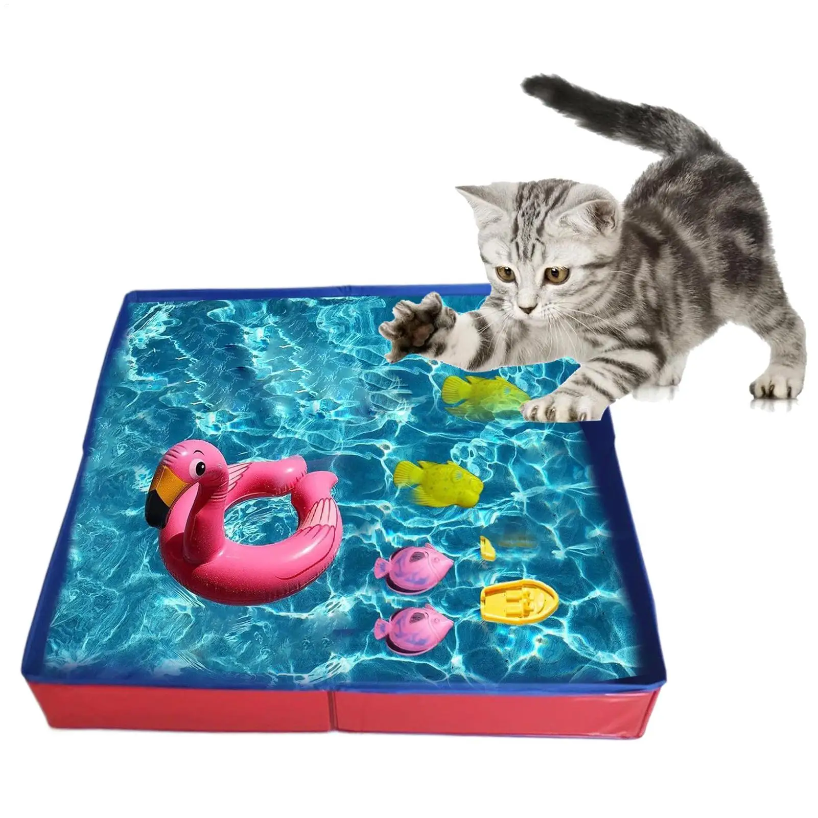 PVC Folding Pet Swimming Pool Dog Cat Kiddie Wading Pool Pet Puppy Bathing Tub Summer Outdoor Backyard Water Fun Toys For Dogs