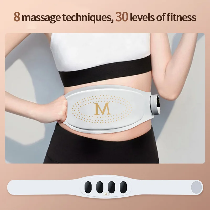Heating Massage Belt EMS Waist Belt Portable Waist Massager Cordless Vibration Heat Massager For Women Abdomen Waist Daily Care