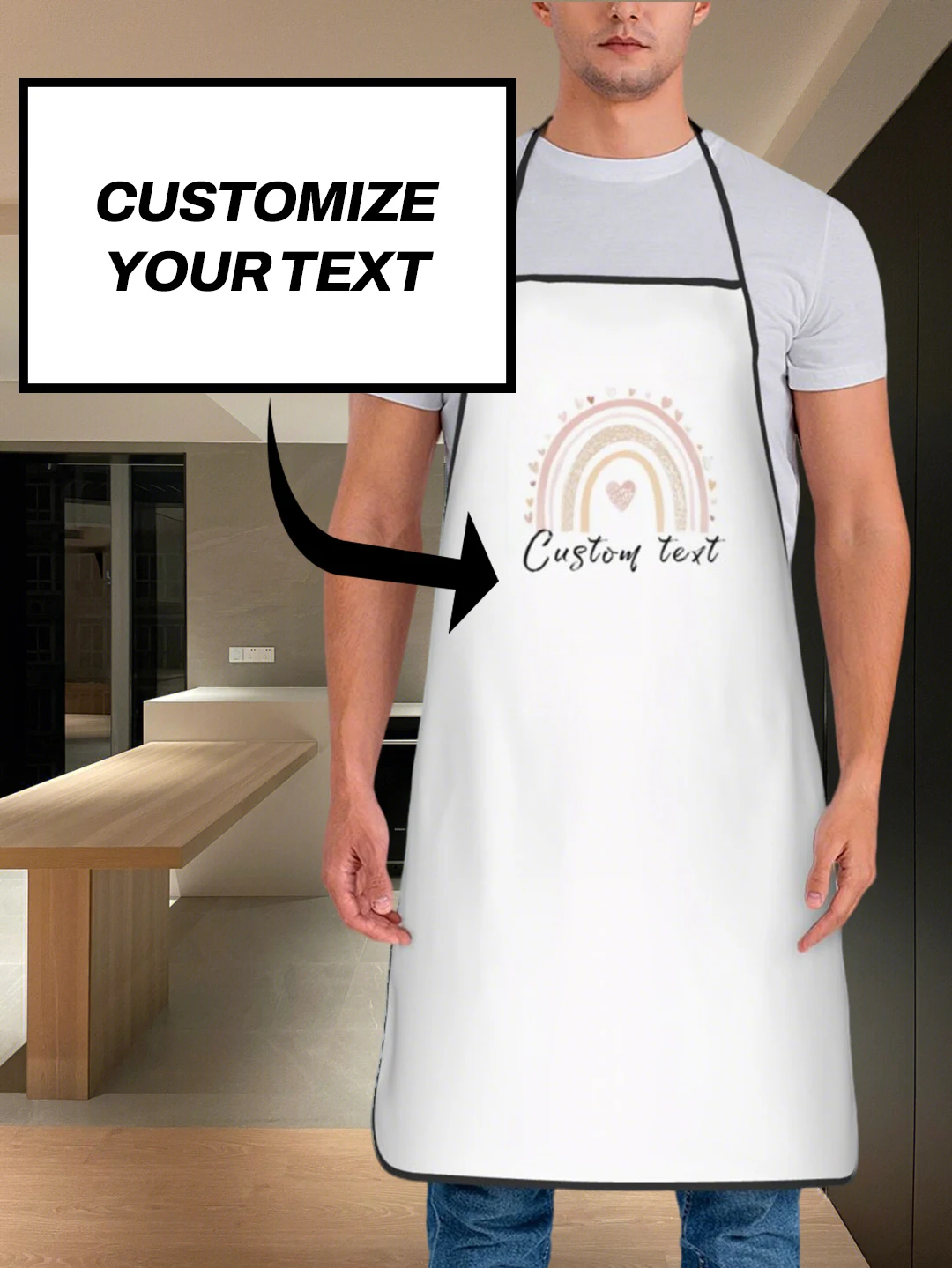 مخصص طباعة النص الرجال المطبخ المئزر التوقيع مآزر المطبخ المنزل الخبز الملابس عيد ميلاد سعيد