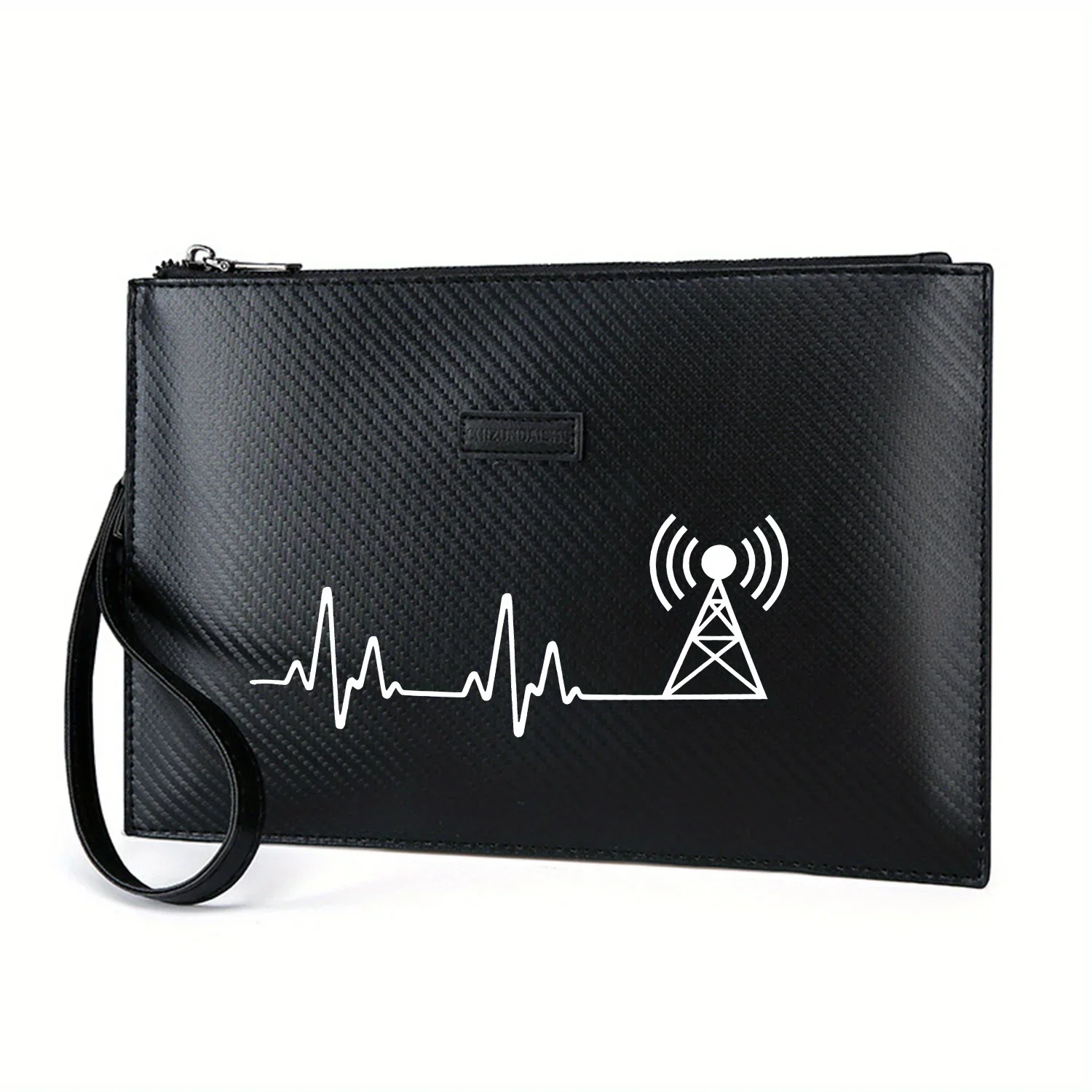 

Сигнальная волна башня сердцебиение радио Элегантная мужская сумка из искусственной кожи с принтом Модная и практичная для повседневной носки