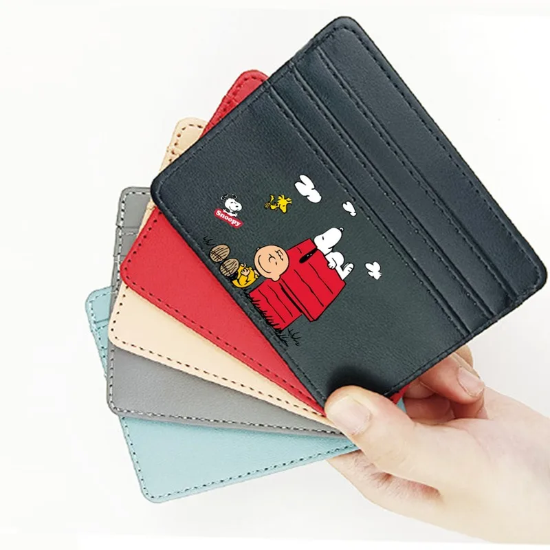 Snoopies Dog Coin Purse Change Bag Credit Card Holder Anime Drivers License Bag Wallet for Men PU ID Card Cover Case Bags Gift