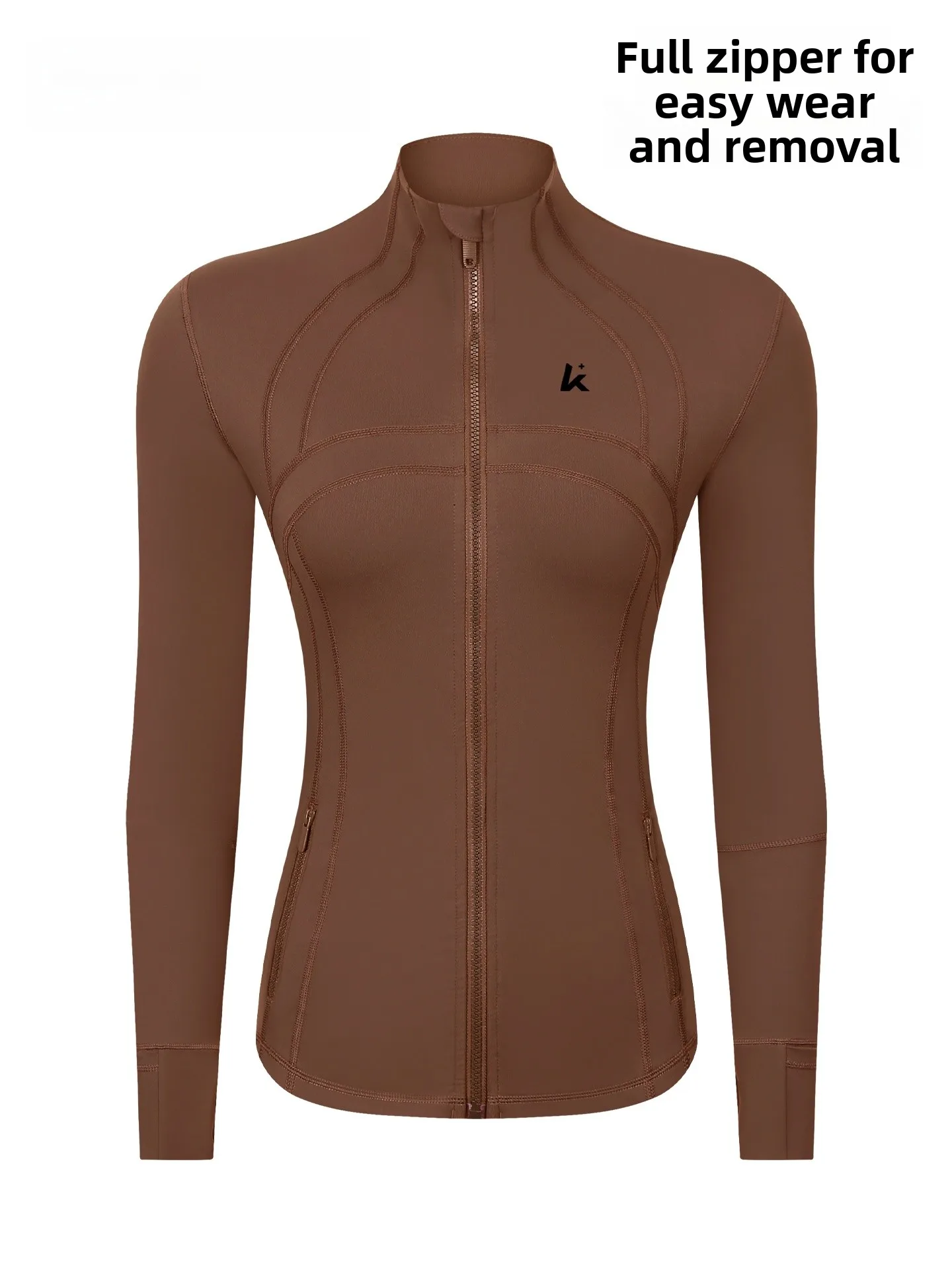 

Женская спортивная утепленная куртка Fitn Yoga Wear с эффектом утяжки талии, дышащая, из нейлона и спандекса