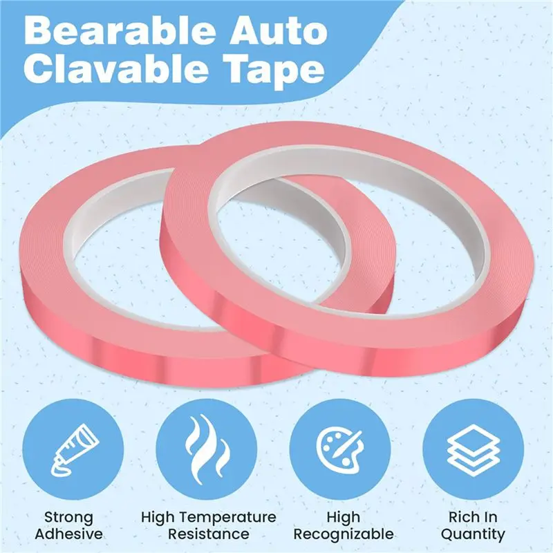 Lightweight 20 Rolls Autoclave Tape 216Ft Colorful Instruments Identification Tape 10 Colors Instruments Tapes 0.315 Inch Width